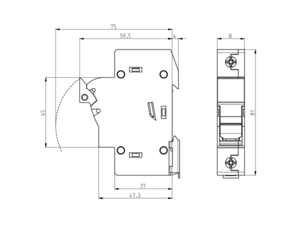 Sikkerhedsafbryder til fotovoltaisk panel 8 A NEOSOLAR - inkluderer ETI PC10 sikring 8A/1000VDC