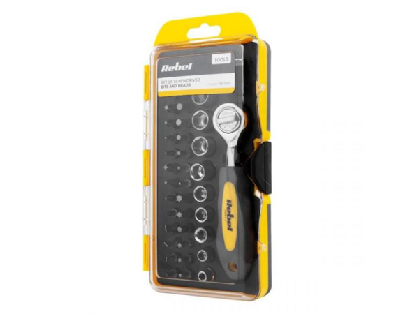 Set of bits with ratchet REBEL RB-1104 38pcs