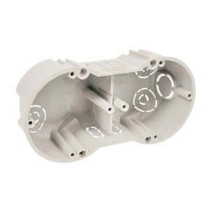 Instrumentboks KOPOS KP 64/2KA grå oval plast dobbelt under pudsen