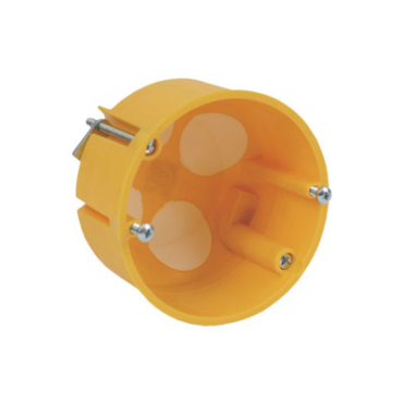 KOPOS instrumentboks KP 64/LDNA til gipsvæg, gul, rund, 68 mm