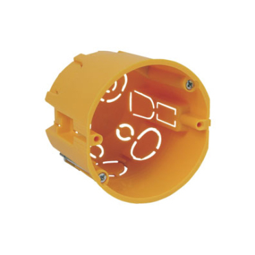 KPR 68/71LNA KOPOS indmuringsdåse til gipsvæg, gul, rund, 73 mm, plast