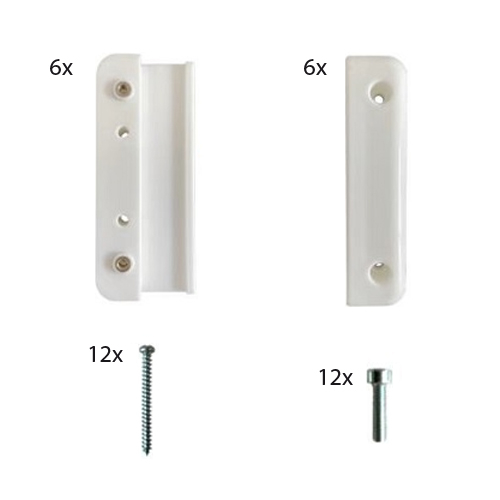 Plastikholdere til fotovoltaiske paneler 6 stk hvid SOLARFAM
