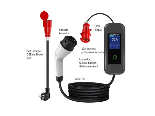 Opladningsstation til rejsebrug IMMAX NEO AC Type 2 22kW EV/PHEV med WiFi Tuya