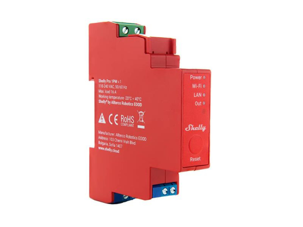 DIN rail relay SHELLY PRO 1PM Wi-Fi LAN