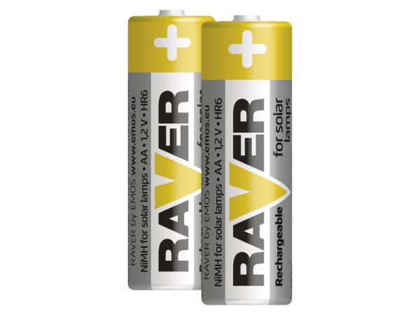 Genopladeligt AA-batteri (R6) 1,2V/600mAh RAVER solar 2 stk