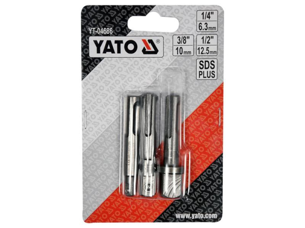 SDS-plus boreadapterkit YATO YT-04686 1/4", 3/8", 1/2"