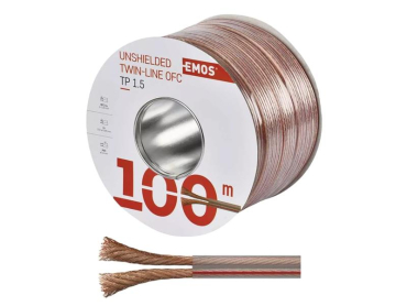 Speaker cable 2x1,5mm transparent EMOS S8314 100m Speaker cable 2x1,5mm transparent EMOS S8314 100m
