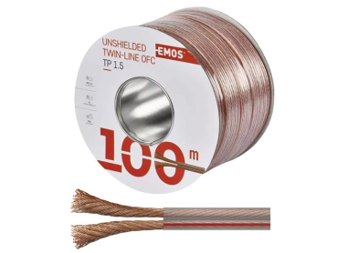 Speaker cable 2x2,5mm transparent EMOS S8324 100m