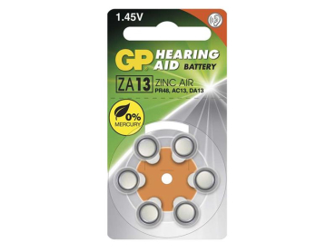 Høreapparatbatterier GP ZA13 1,45V 290mAh 6 stk./blister