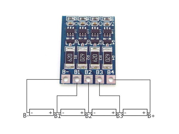 Balancer for 4 Li-Ion cells 18650, module HX-JH-001