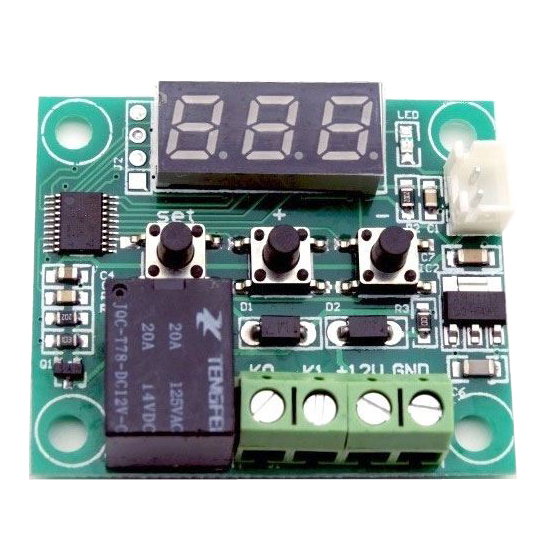 Digital termostat TIPA W1209 med LED-display og hukommelse, -50 til 110 °C, DC 12V