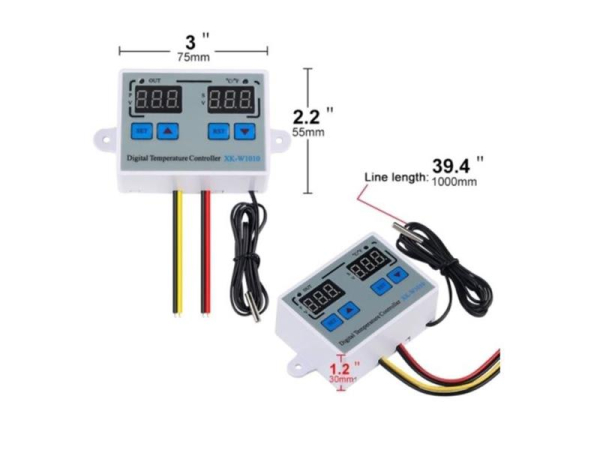 Digital termostat TIPA XK-W1010, temperaturområde -50 til +120 °C, 230V