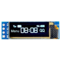 OLED display 0.91" 128x32 blå tegn I2C bus TIPA 4-pin hvid