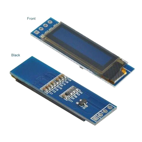 OLED display 0.91" 128x32 blå tegn I2C bus TIPA 4-pin hvid