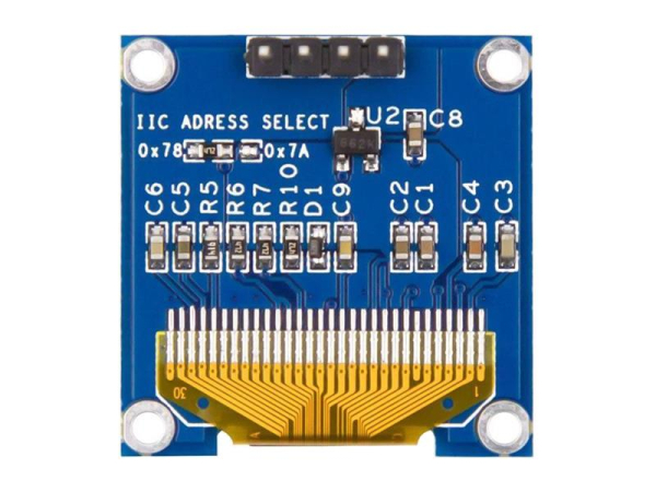 OLED-display 0.96" 128x64 blå tegn IIC/I2C 4-pin TIPA