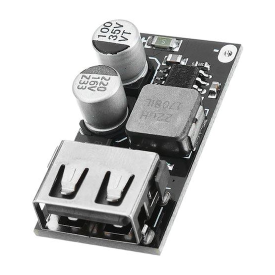 Trin-ned konverter 5V/3A, TIPA strømforsyningsmodul, 1xUSB QC3.0, 12-24V indgang, 97% effektivitet