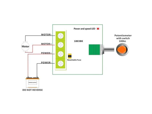 PWM hastighedskontrol til DC motorer eller LED lys op til 2A TIPA - 1.8-15V, 30W