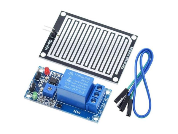 Regnsensor med probe og relæmodul TIPA, 12V, justerbar følsomhed