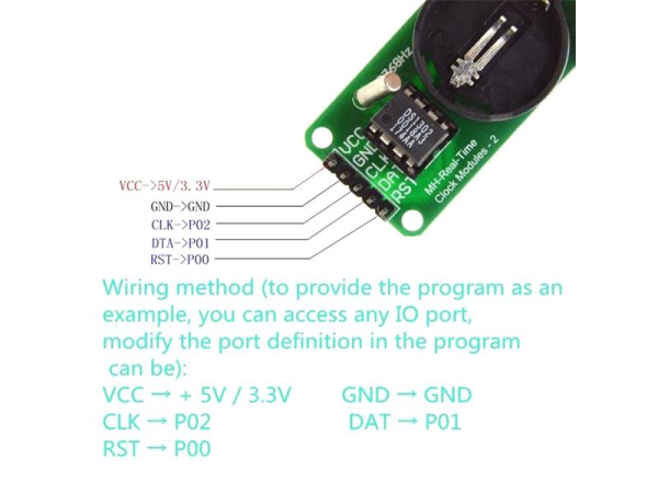 RTC realtidsur DS1302 modul til Arduino - TIPA