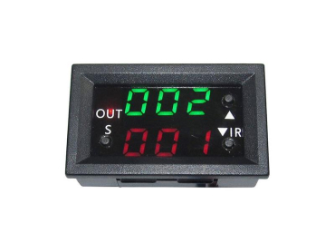 Tidsafbryder 0-999 sekunder, 0-999 minutter, 0-999 timer med to tider sort TIPA