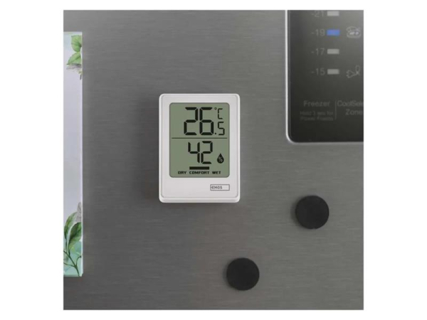 Digitalt Termometer EMOS E0345 med Hygrometer, Indendørs Temperatur og Luftfugtighed, Magnetisk Montering