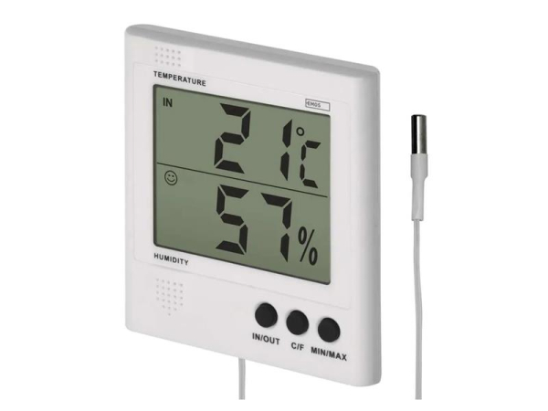 Digitalt termometer EMOS RS8471 med ledning, indendørs og udendørs temperatur, fugtighed