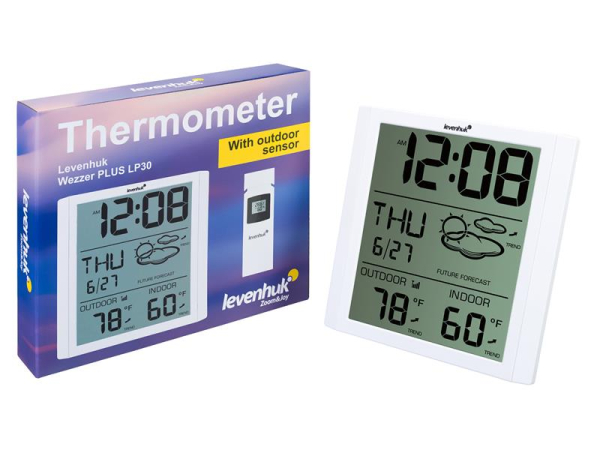 Wezzer PLUS LP30 Termometer LEVENHUK med Trådløs Sensor og Vejrudsigt