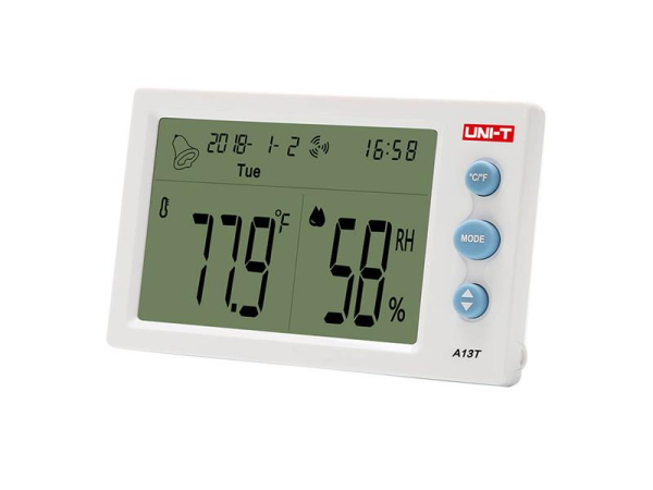 Termometer og fugtmåler UNI-T A13T med stort display og alarmfunktion