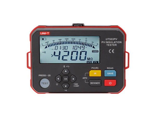 Isolationsmodstandstester UNI-T UT503PV med fotovoltaisk strømforsyning