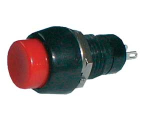 Trykknapkontakt ON-OFF 12V rund, rød (TIPA)