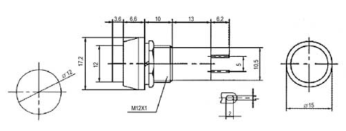 Trykknapkontakt ON-OFF 250V/1A afrundet sort TIPA