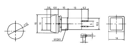 Trykknapafbryder OFF-(ON) 250V/1A sort - TIPA