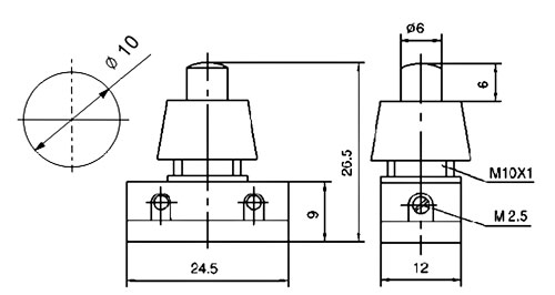 Trykknapafbryder type-1 ON-OFF 250V/1A hvid TIPA