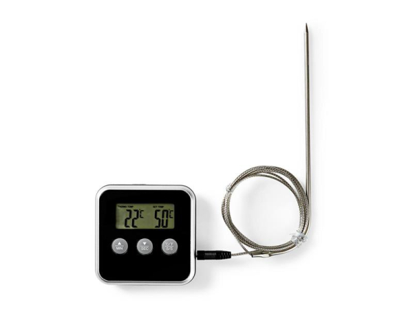 Kødnåletermometer KATH105BK NEDIS med indbygget timer og temperaturområde op til 250 °C