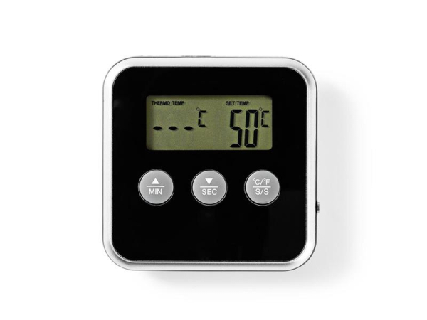 Kødnåletermometer KATH105BK NEDIS med indbygget timer og temperaturområde op til 250 °C