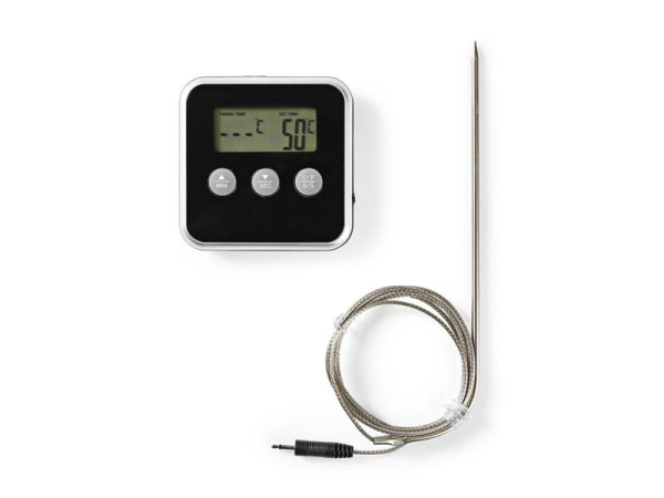 Kødnåletermometer KATH105BK NEDIS med indbygget timer og temperaturområde op til 250 °C