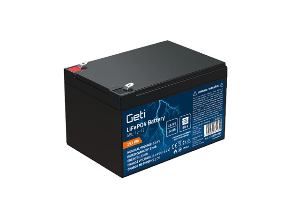 LiFePO4 batteri 12,8V 12Ah GETI GBL-12-12