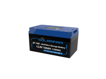 LiFePO4 Batteri 12,8V 100Ah SOLARFAM med Bluetooth og Display