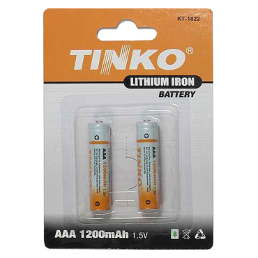 AAA lithiumbatteri R03 1,5V/1200mAh TINKO 2 stk