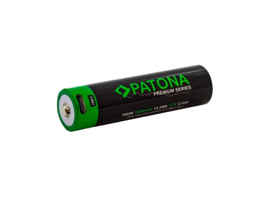 18650 Genopladeligt Batteri 3300mAh Li-Ion 3,7V USB-C Premium PATONA PT6525