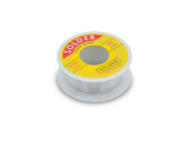 Blyfri loddetin 1.0mm 50g 99.3%Sn 0.7%Cu + flux 2% TIPA