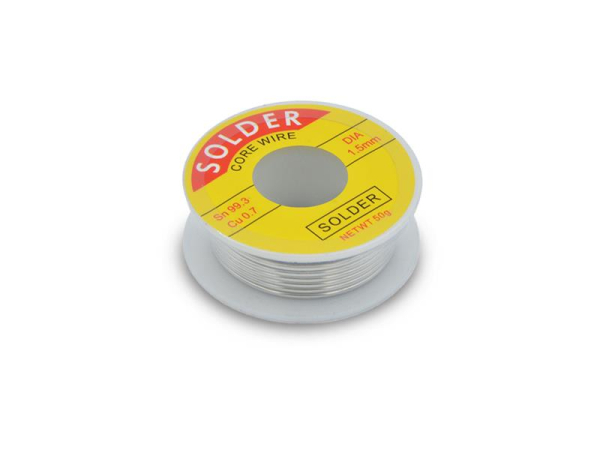 Blyfri loddetin 1.5mm 50g 99.3%Sn 0.7%Cu + 2% flux TIPA