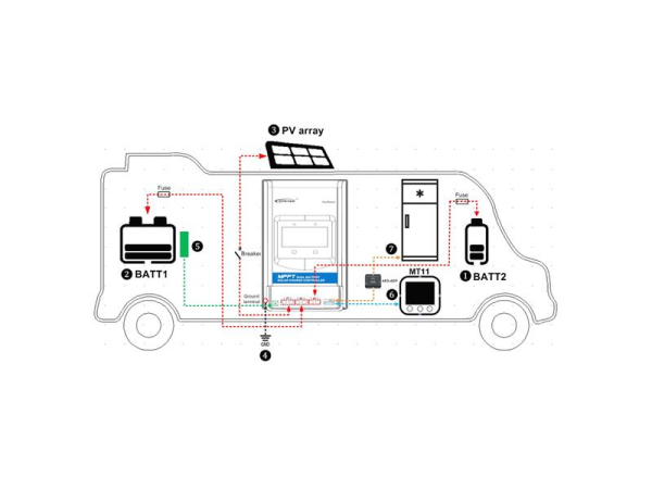 MPPT solcellekontroller EPever DuoRacer 60VDC/10A - 12/24V for to batterier