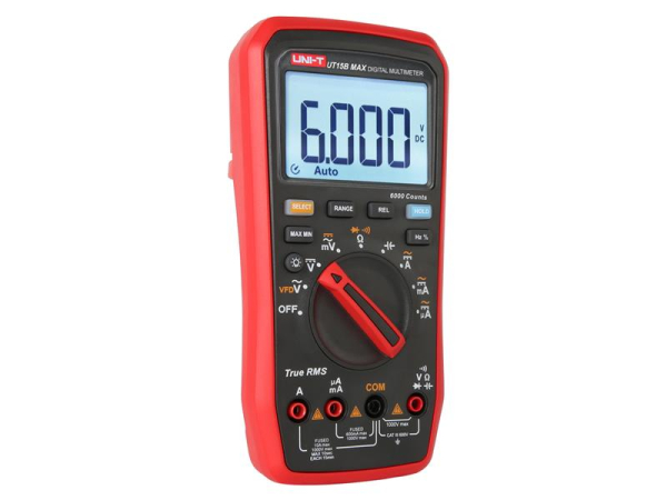 UT15B MAX Digital Multimeter UNI-T - True-RMS, 1000V Beskyttelse, Stor LCD-skærm