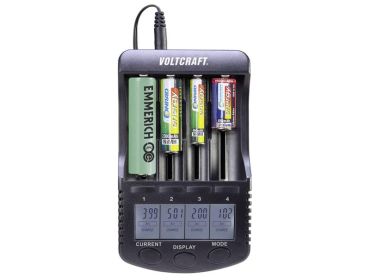 Batterioplader VOLTCRAFT CC-2 til NiCd, NiMH og Li-Ion, med mikroprocessorstyring og LCD-display