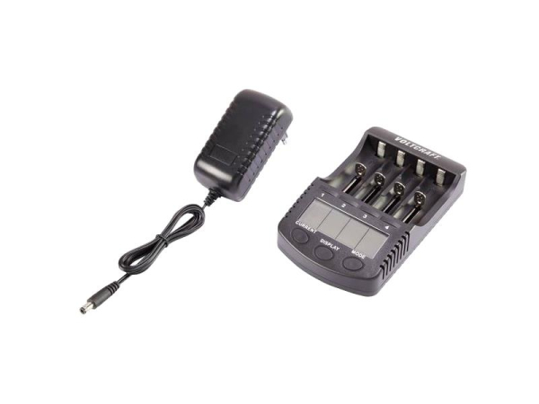 Batterioplader VOLTCRAFT CC-2 til NiCd, NiMH og Li-Ion, med mikroprocessorstyring og LCD-display