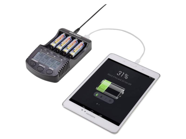 Batterioplader VOLTCRAFT CC-2 til NiCd, NiMH og Li-Ion, med mikroprocessorstyring og LCD-display