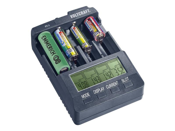 Batterioplader IPC-3 til NiCd, NiMH og Li-Ion, 20000 mAh, 4 slots - VOLTCRAFT