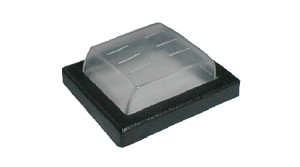 Stor vippekontakt med gummi beskyttelse TIPA, ramme 30x36 mm, gennemsigtig del 21x25 mm, højde 10 mm