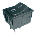 Rocker switch ON-OFF 2pol./4pin 250V/15A sort TIPA
